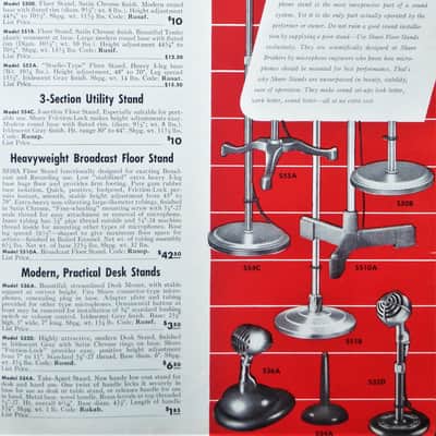 Vintage 1950's Shure Brothers S36 microphone desk stand blue 55 55S 737A 708A # 7 image 2