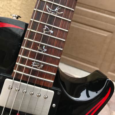 Paul Reed Smith PRS SC 245 w/ Birds - Pinstripe “1 of a kind” 2010 Black / Red image 6
