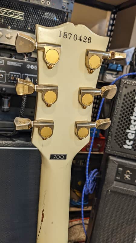 1987 Greco EGC-700 Japan, White 3-Pickup Les Paul Custom, All