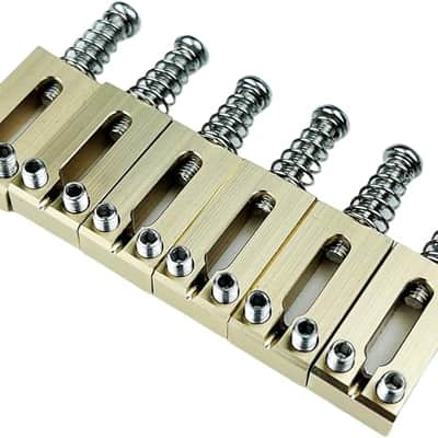 6PCS 10.8mm Guitar Bridge Saddles – Brass Tremolo Bridges Saddle for Telecaster Tele TL Stratocaster Strat ST Style Electric Guitar Replacement (10.8MM) image 3
