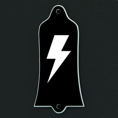 GUITAR TRUSS ROD COVER - Custom Engraved - Fits GIBSON USA - LIGHTNING BOLT - BLACK WHITE