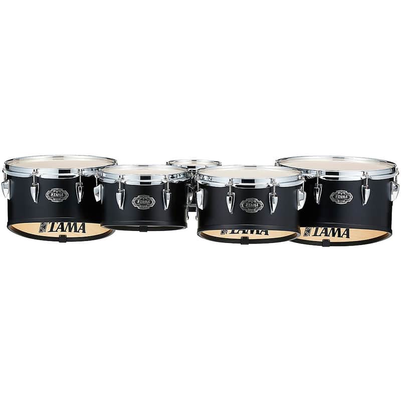 Tama Marching Fieldstar Marching Tenor Drums, Quint with Power Cut, Satin Black Regular 6, 10 ,12, 13, 14 in. image 1