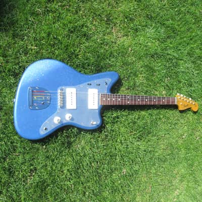 Jazzmaster Guitar 60s Style Handmade Lightweight P90 Custom Lake Placid Blue Rainbow Flake Nitro image 2