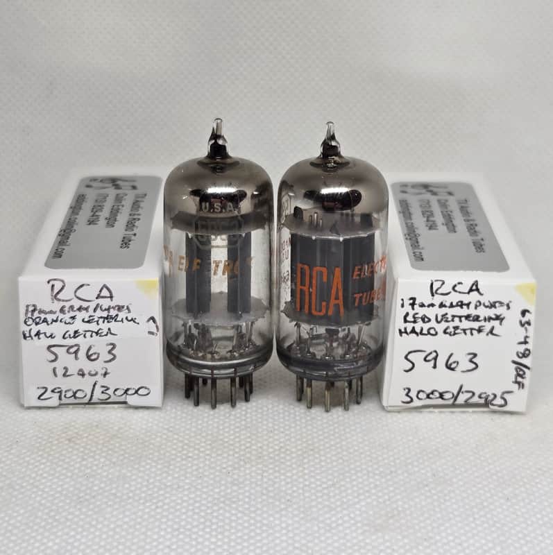 RCA 5963 Halo Getter Gray Plate Well Matched Pair (3.3%) NOS 12AU7 12AU7A 5963 image 1