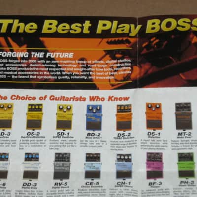 very lightly handled / very clean Boss Product Lineup 2005 Vol.1 (fold open product catalog - fully open it is 14 inches L x 10 inches W), printed in Taiwan 2005 image 13