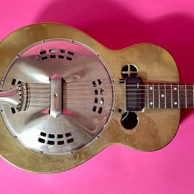 1936 Dobro M-32 Gold Roundneck fiddle edge resonator image 1