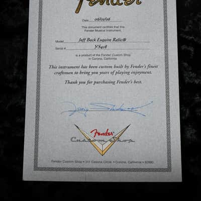 2006 Fender Jeff Beck Masterbuilt Yuriy Shishkov '59 Esquire Relic & Flightcase image 11