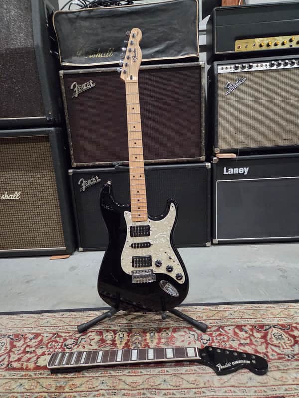 Fender HSH Partscaster Strat W/ Squier Neck & Dimarzio PUs - 1998 - Black (C013-G27) image 1