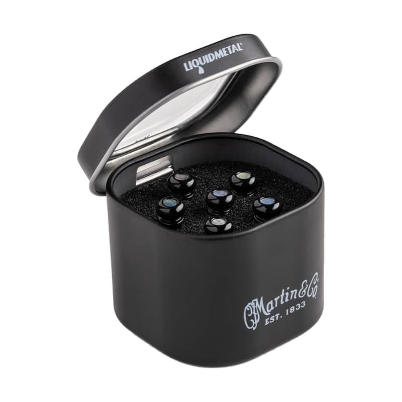 Martin Liquid Metal Bridge Pin Set - Gloss Black with Pearl image 1