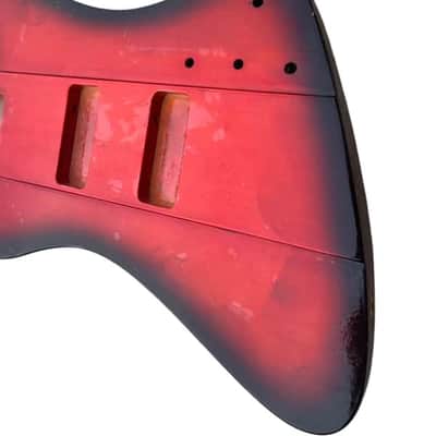 Custom 4 String Firebird Style Bass Body in Red Burst image 5