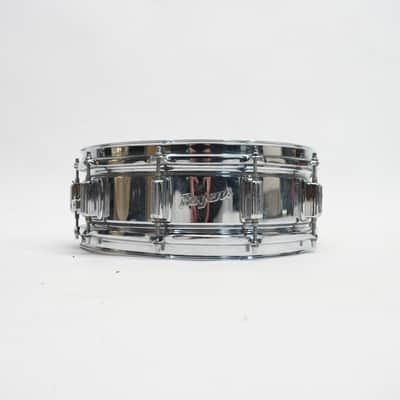 ROGERS  "BIG R" SUPER TEN 14"x 5" STEEL SHELL SNARE DRUM 1970s - Chrome image 2