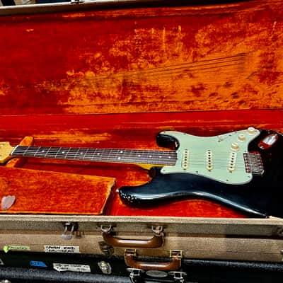 Fender Old & Real Stratocaster Pre-L Slab Board 1960 - Old Black Refinish image 5