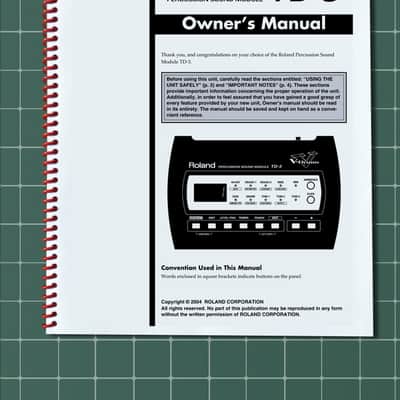 Roland TD-3 — Owners Manual User Guide Instructions — 75 Pages — USA Made
