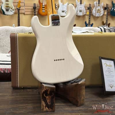 2023 Fender Custom Shop Vintage Custom 1955 Hardtail Stratocaster Time Capsule Package Aged White Blonde 7.30 lbs image 11