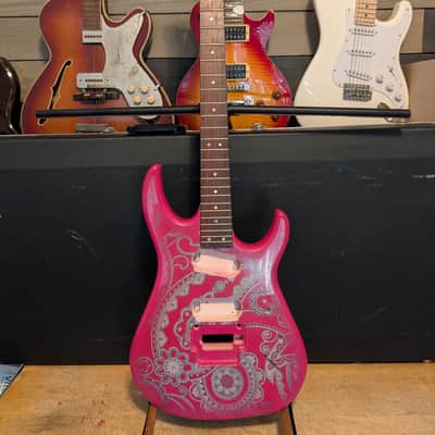 Hamer USA Diablo Electric Guitar Body Neck Project 1992 Pro Pink Paisley Metallic Refin image 1