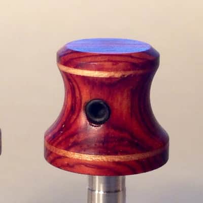 Handmade custom wood knob Cocobolo w/maple accent by D Huff Guitars image 1