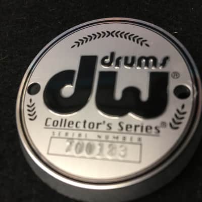 DW Collectors - Silver/black PAIR (set of 2) drum badges image 2