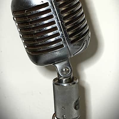 Vintage 1940's SHURE 556A Fatboy Dynamic Microphone, orig element w/cable, stand image 8