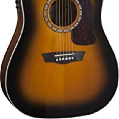Washburn Heritage 10 Series Dreadnought Cutaway Acoustic Electric Guitar, Tobacco Burst (HD10SCETB-O-U) image 3
