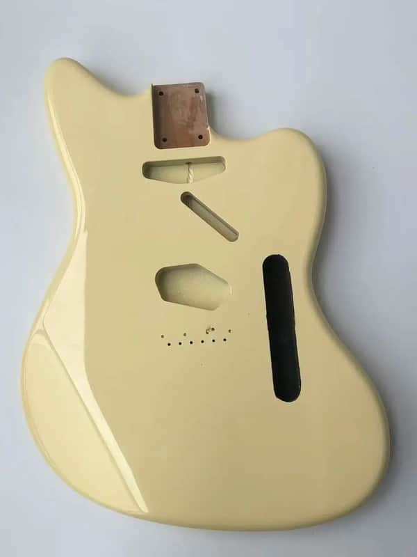 Jaguar Style Electric Guitar Body in Cream White image 1