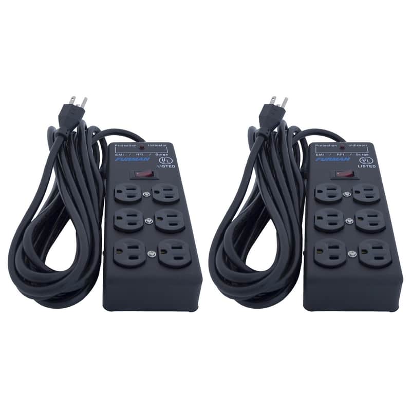 Furman SS-6B 6 Plug Outlet 15A AC Surge Power Strip Conditioning 15A 2 Pack image 1