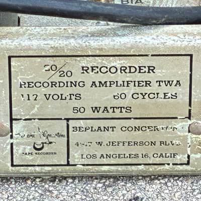 Berlant Concertone 20/20 Recording Amplifier (Model TWA) 1954-1958 image 8