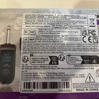 K-006 UHF Wireless TX/RX Set - Black (2) Transmitters, (1) Receiver BRAND NEW! image 5