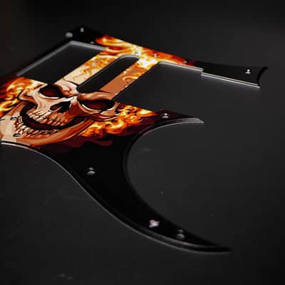 Burning Skull / Ibanez Pickguard / RG350 / JEMJR / Graphic / Stormguitar image 3