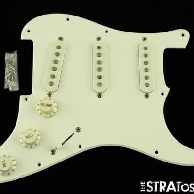 USED Fender MIM Standard Strat LOADED PICKGUARD Guitar Parts White image 1