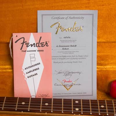 Fender  Custom Shop 61 Stratocaster Relic Solid Body Electric Guitar (2014), ser. #R78076, original brown tolex hard shell case. image 12