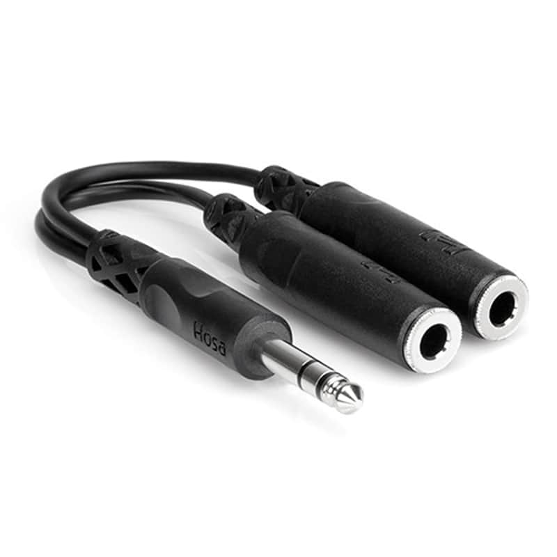 Hosa - YPP-118 - Stereo 1/4" Male to Two Stereo 1/4" Female Y-Cable - 6 in. image 1