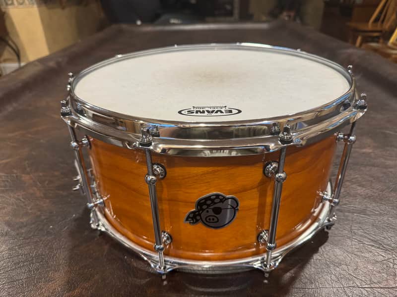 Pork Pie USA Custom 7x14 Bubinga / Cherry Snare image 1