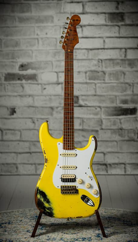 Fender Custom Shop 1957 Heavy Relic HSS Stratocaster - Graffiti Yellow/Black image 1
