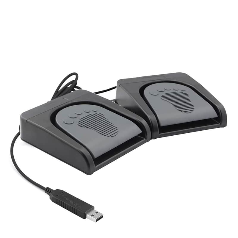 Upgraded Usb Double Pedal Assembly 2 Foot Switch Control 2 Key Button Footswitch Program Video Game Customized Pc Keyboard Mouse Multimedia Action Hid (Black) image 1