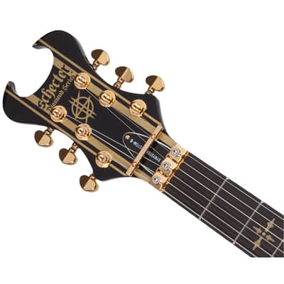 Schecter Synyster Gates Custom-S Guitar - Black w/Gold Stripes - Open Box image 4