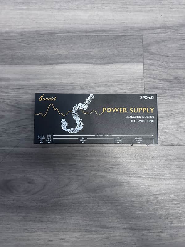 Sovvid Guitar Pedal Power Supply 10 Isolated DC Output 2025 - Black image 1