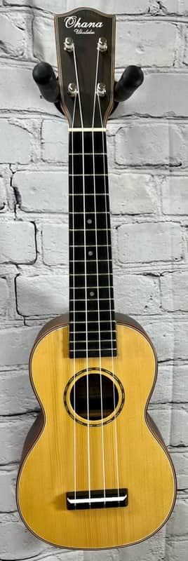 Ohana SK-70 Solid Spruce & Rosewood Matte Soprano Ukulele + Gig Bag - Blem image 1