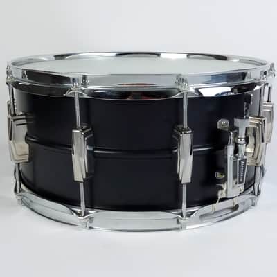 Ludwig 402 Supraphonic 6.5x14" 70s Matte Black Beauty Anodized Ludalloy Aluminum image 3