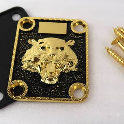 Lion Head Custom Shop Gold Neckplate Neck Plate Kit with Screws & Gasket image 2