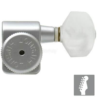 NEW Hipshot Non-Staggered Tuners Fender® Directrofit™ Pearl Buttons SATIN CHROME image 1