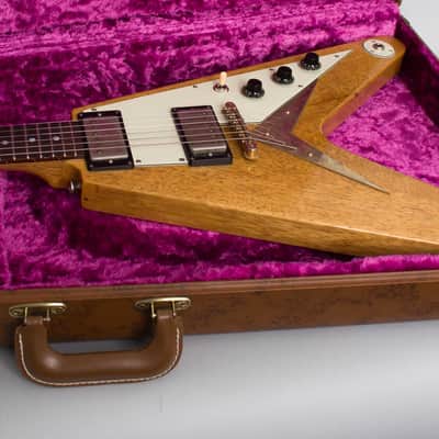 Echopark  Albert 58 Flying V Solid Body Electric Guitar (2017), ser. #XX-020/EL-1370, original brown tolex hard shell case. image 17