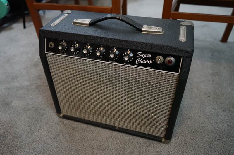 1982–1984 Fender Super Champ 18W Tube Combo Amp - Original Blue Label Speaker & Footswitch image 1