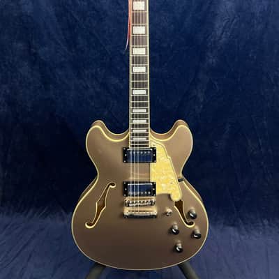 D'Angelico Premier DC Semi-Hollow in Champagne Pre-owned with Bag image 4
