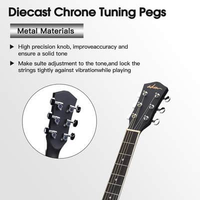 Dreadnought Acoustic Guitar Kit with Free Lesson for Beginner Adult Teen Full Size Acustica Guitarra Starter Bundle Set with Bag Strap Tuner Capo Pickguard Music Stand, Right Hand(Grey, 41 Inch) image 2