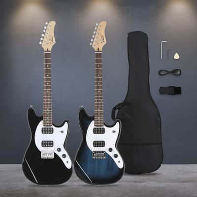 Glarry Full Size 6 String H-H Pickups GMF Electric Guitar with Bag Strap Connector Wrench Tool Black image 13