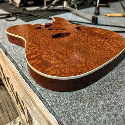 Leopard wood telecaster w/white binding image 2