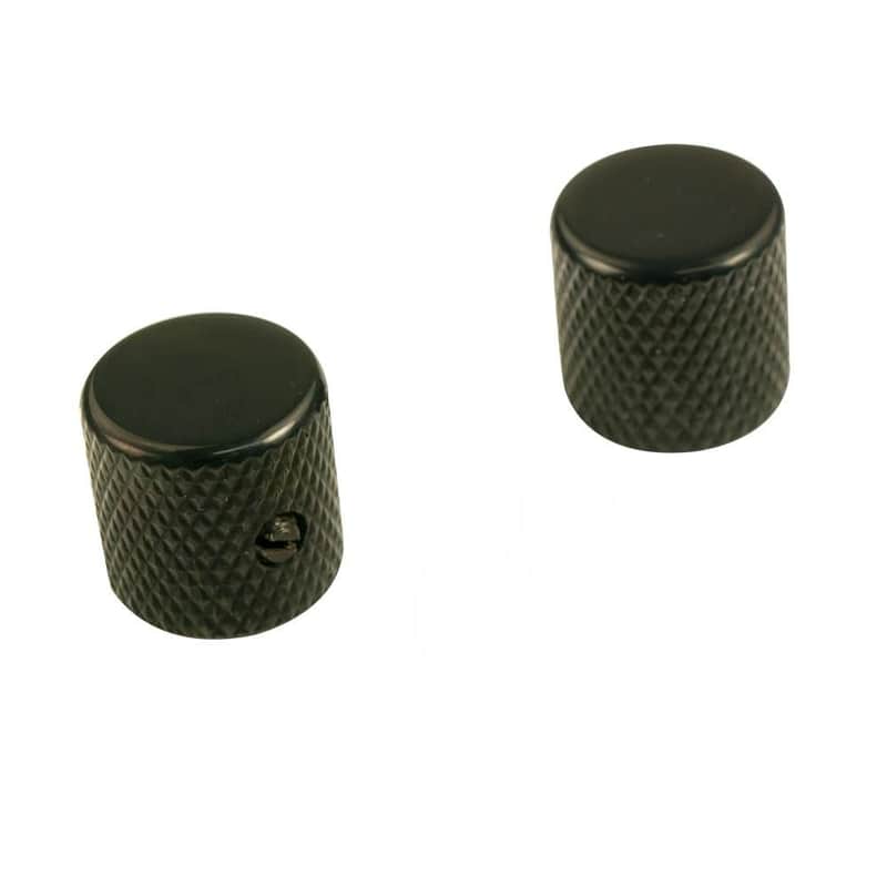 ObsidianWire Big Knurl Brass Knobs for Tele / P Bass - black image 1