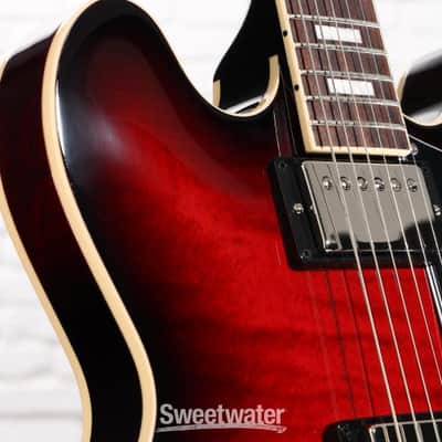 Gibson ES-335 Figured Semi-hollowbody Electric Guitar - Blood Moon Burst (ES35F00MNNHd3) image 6