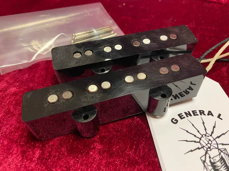 General Vintage Tone  Jazz bass Hand wound Pickup set 1960s Scatter Made GVT Rwrp image 1