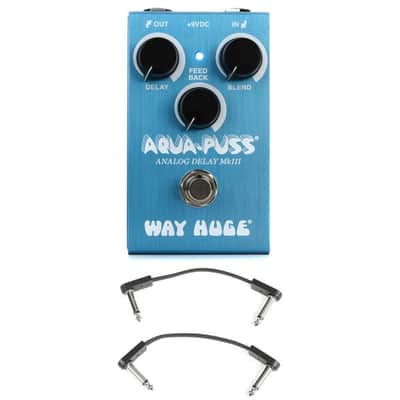 Way Huge Smalls Aqua Puss Analog Delay Pedal with 3 Patch Cables image 2